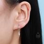 Sterling Silver Cz Lightning Bolt Huggie Hoop Earrings, thumbnail 2 of 10