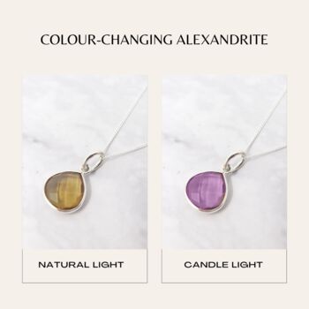 Alexandrite Colour Changing June Birthstone Necklace, 3 of 6