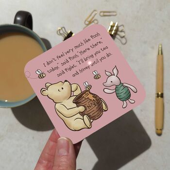 Set Of Four Winnie Coasters | A.A. Milne Quotes | Gloss Mdf Drink Coasters, 12 of 12