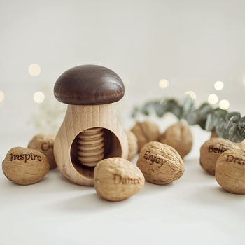 Wooden Nutcracker And Personalised Wishing Walnuts, 3 of 5