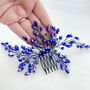 Blue Crystal And Black Wired Hair Comb, thumbnail 2 of 4