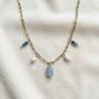 Aquamarine March Birthstone Gold Plated Tarnish Free Charm Necklace, thumbnail 1 of 6