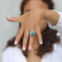 Silver Plated Blue Agate Ring, thumbnail 3 of 4