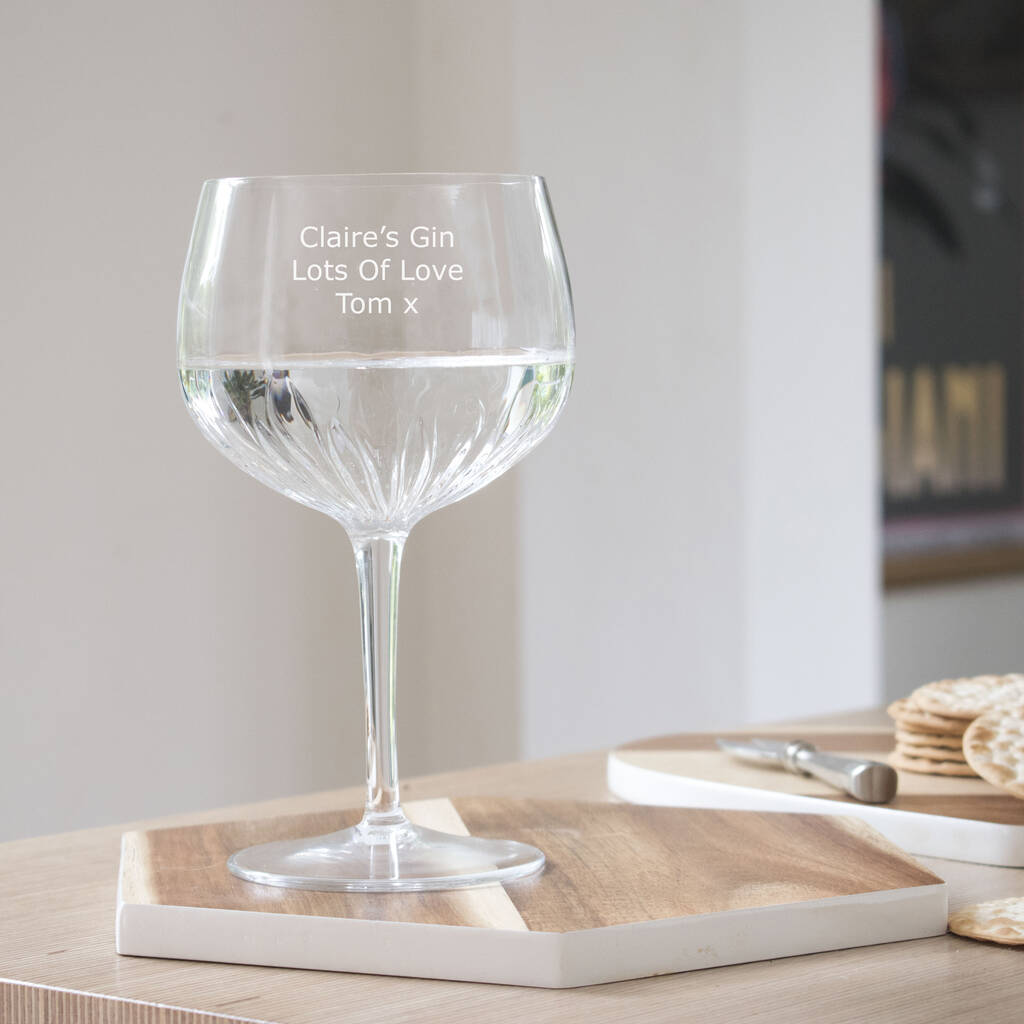 Special Message Personalised Crystal Cut Gin Glass, 1 of 10