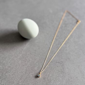 March Birthstone Aquamarine Gold Plated Necklace, 2 of 11