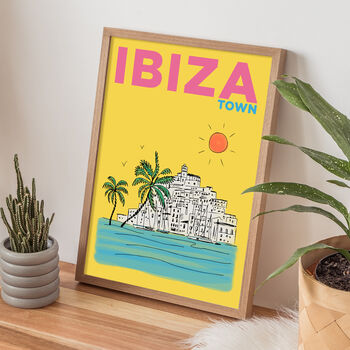 Personalised Ibiza Town Travel Print, 6 of 6