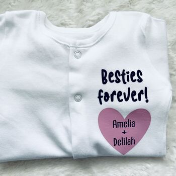 Personalised Twin Baby Grows | Twin Gifts, 8 of 9