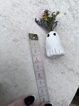 Mini Ghost Vase With Dried Flowers Mothers Day Gift, 6 of 7