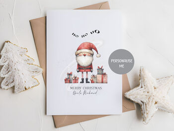 Ho Ho Santa Personalised Christmas Card, 2 of 3