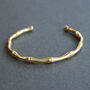 Gold Bamboo Cuff Bangle Nature Inspired Jewellery, thumbnail 5 of 6