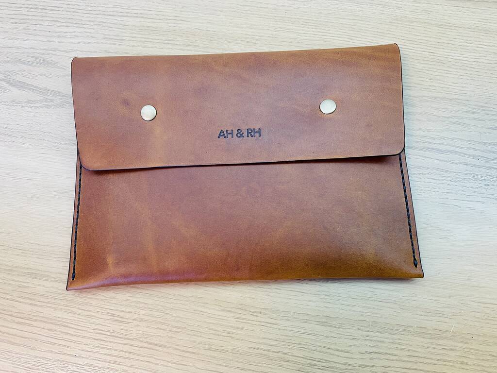 Personalised Tan Leather A5 Travel Documents Wallet By Brunswick