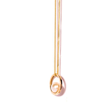 Gold And Pearl Halo Necklace, 2 of 3
