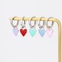 Dangling Enamel Heart Earrings In Sterling Silver, thumbnail 1 of 12