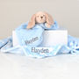 Personalised Baby Blanket And Puppy Comforter Gift Set, thumbnail 3 of 8