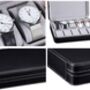 10 Slots Black Watches Storage Box Display Holder Case, thumbnail 2 of 6