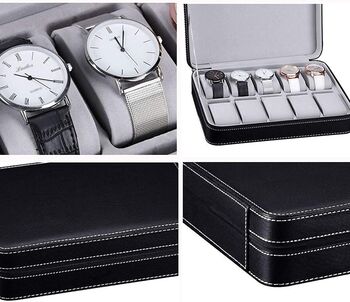 10 Slots Black Watches Storage Box Display Holder Case, 2 of 6