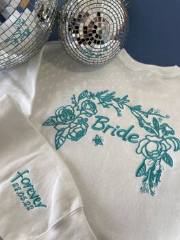 Bride Sweater With Personalised Forever Sleeve, 2 of 9