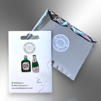 Gin And Tonic Enamel Lapel Pin, Set Of Two Badges, Birthday, Christmas Gift For Women, Gift For Gin Lovers, Alcohol Gifts, 5 of 8