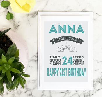 Personalised Special Date 21st Birthday Card, 4 of 4