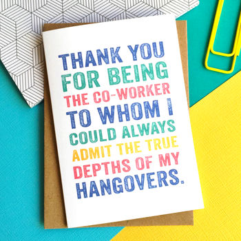 thank you for being my co worker leaving greetings card by do you ...