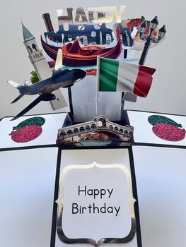 Venice Themed 3D Birthday Card, 2 of 7