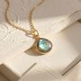 Labradorite Heart Gemstone Charm Gold Plated Necklace, thumbnail 1 of 3