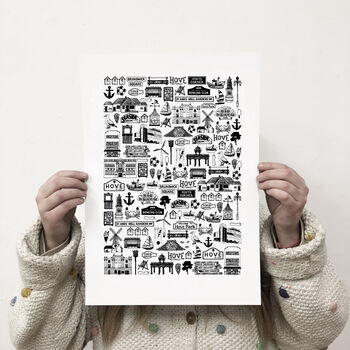 Hove Illustrated Black And White Print, 3 of 7
