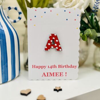 Personalised Alphabet Letter Any Age Birthday Card, 2 of 6