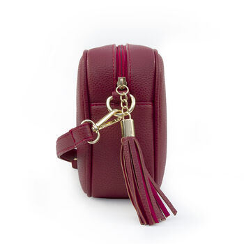 Personalised Vegan Leather Crossbody Bag In Red, 4 of 12