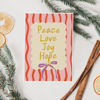 Peace, Love, Joy, Hope Christmas Card, 3 of 4
