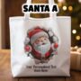 Personalised Christmas Breakout Santa Tote Gift Bag, thumbnail 2 of 4