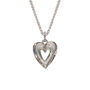 Silver Textured Double Heart Pendant, thumbnail 4 of 6