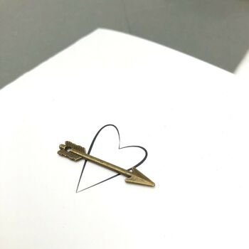 8th Bronze Heart Arrow Personalised Anniversary Card, 4 of 8