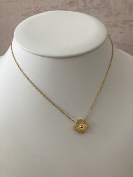 Gold Single Clover Necklace, 2 of 4