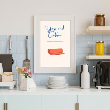A4 Art Print, Yoga And Coffee, 4 of 5