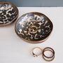 Handmade Gold Leopard Print Ceramic Ring Dish, thumbnail 1 of 7