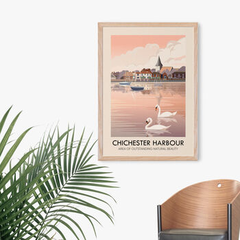 Chichester Harbour Aonb Travel Poster Art Print, 4 of 8