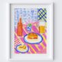 Bifana And Beer Portuguese Cafe Table Scene Art Print, thumbnail 5 of 5