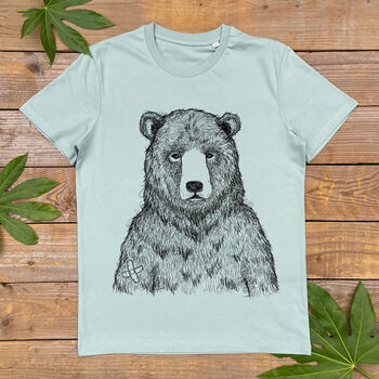 Grizzly Bear Men's Organic T Shirt, 5 of 6