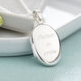 Engraved Sterling Silver Oval Locket Necklace, thumbnail 1 of 8