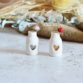 Paper Rose And Embossed Heart Mini Bottle, 3 of 12