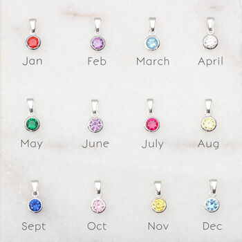 Personalised Sterling Silver Outline Heart And Birthstone Necklace, 3 of 6