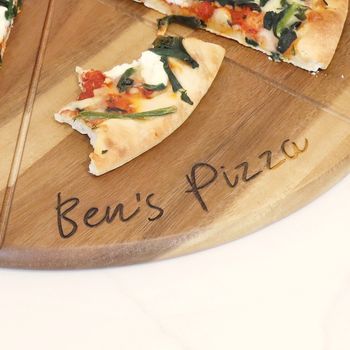 Personalised Pizza Cutter And Serving Board Set, 2 of 4