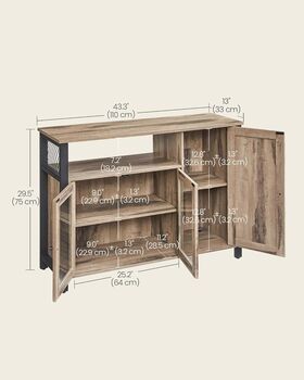 Storage Cabinet Sideboard Buffet Table With Three Doors, 2 of 8