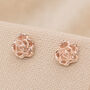 7mm Rose Gold Plated Sterling Silver Rose Stud Earrings, thumbnail 1 of 4