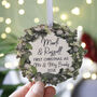 Wooden First Married Christmas Wreath Tree Decoration, thumbnail 6 of 9