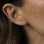 Dara. Sterling Silver Tiny Opal Stud Earrings, thumbnail 1 of 5