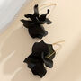 Graceful Black Floral Drop Earrings Gift, thumbnail 2 of 5