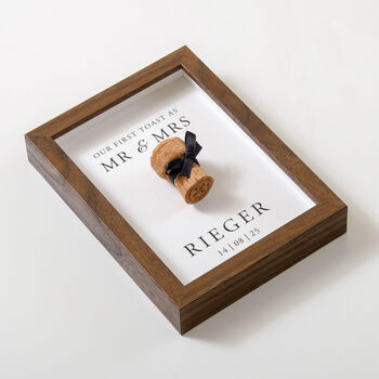 Personalised Our First Toast Cork Saver Frame, 5 of 12