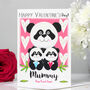 Personalised Panda Mummy Valentine's Card, thumbnail 2 of 8